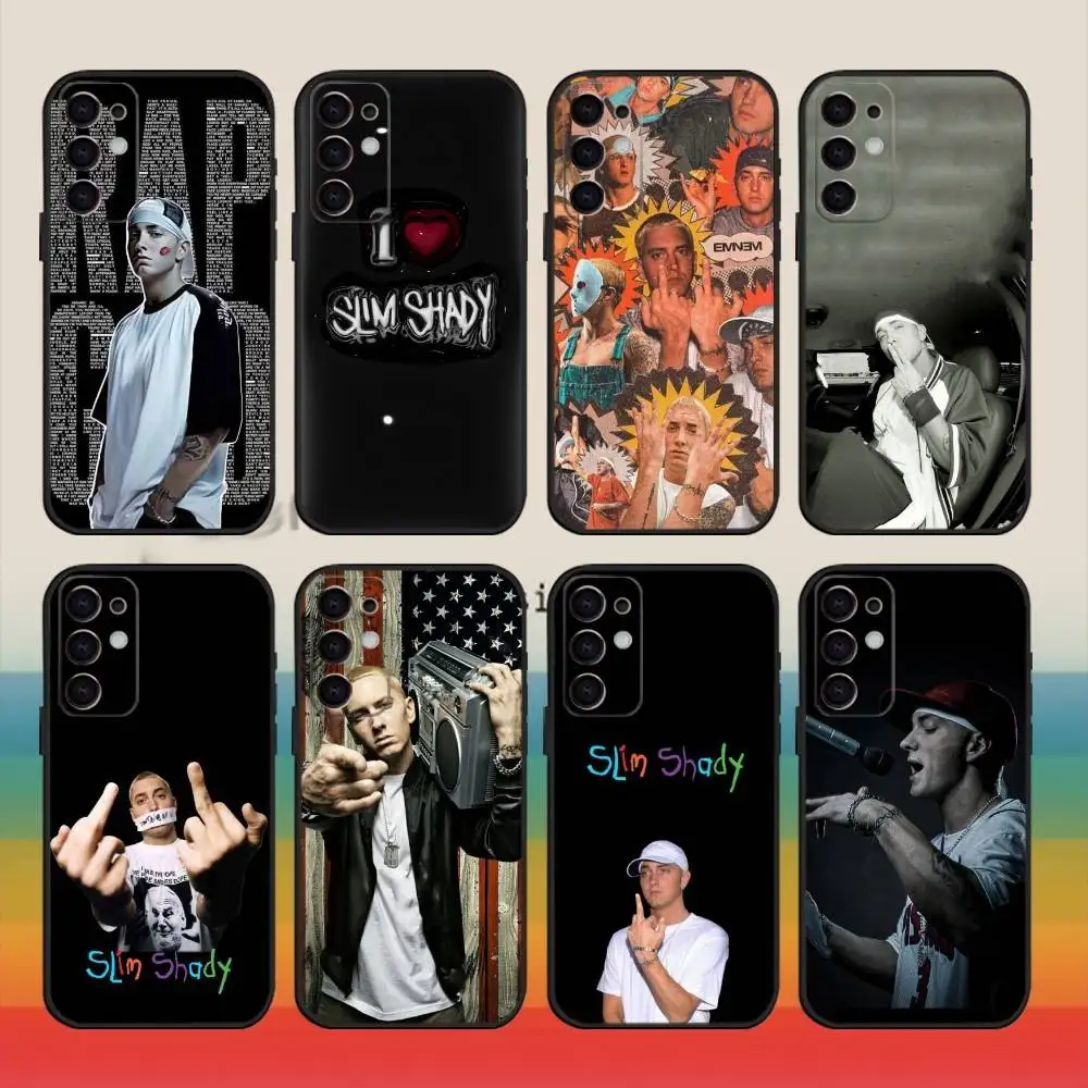 

Hiphop S-Slim Shady E-Eminems Phone Case For Samsung S25,S24,S23,S22,S21,S20,Ultra,Plus,FE Black Soft Cover