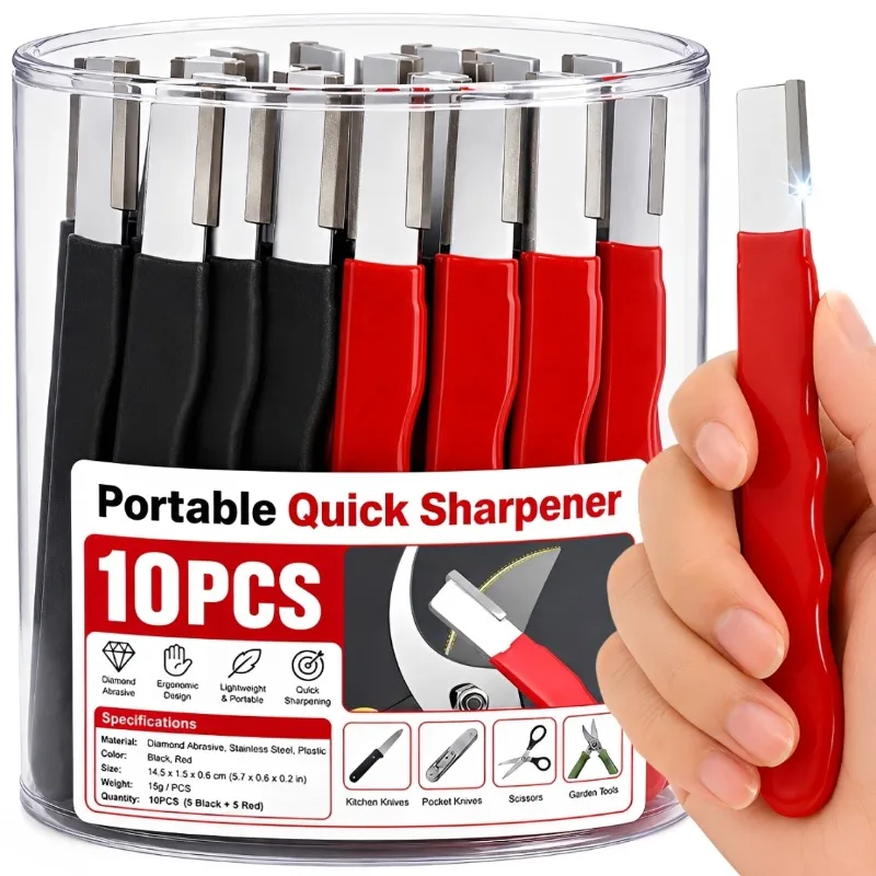 10/1PCS Portable Quick Sharpener Handheld Knife Grinding Stone for Axe Scissors Pocket Kitchen Garden Tools Steel Sharpener