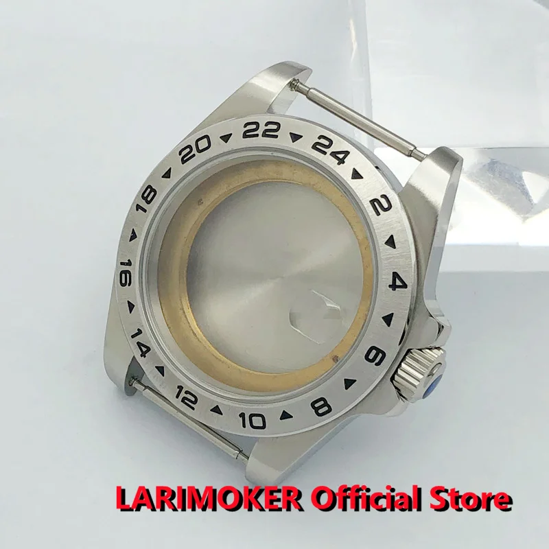 LARIMOKER 43mm 2 Look Silver Watch Case Sapphire Glass fit ETA 2836 3804 Miyota 8215 series DG 2813  NH35 NH39 Movement