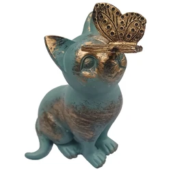 Resin Garden Landscape Kitten Statue Ornament Cat Animal Sculpture Handicraft Waterproof Home Decor for Garden Yard