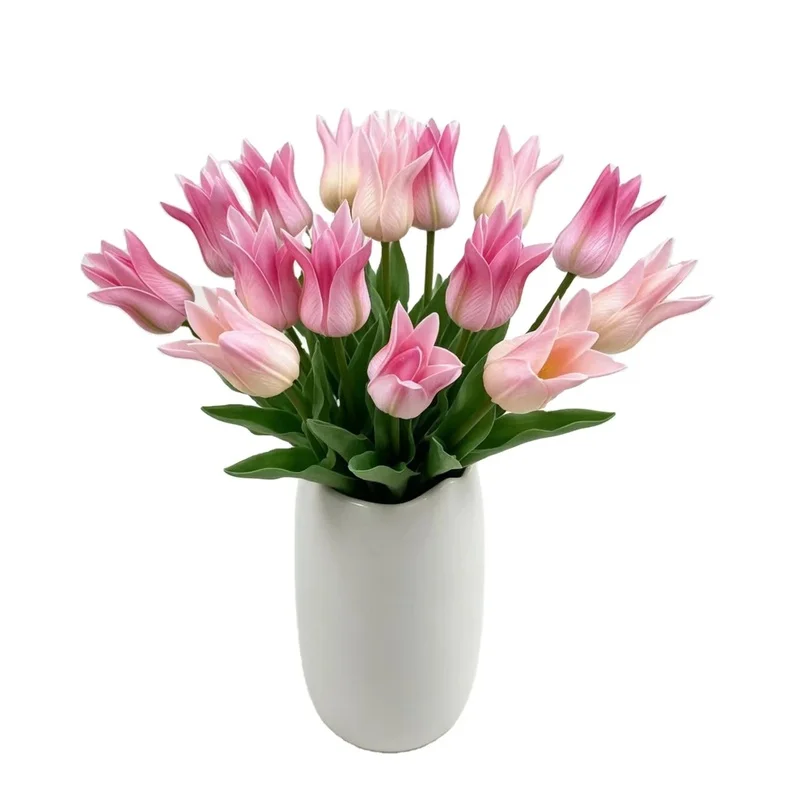 10pcs PU Tulip Artificial Flowers Home Hotel Decor Photography Props Floral Arrangements