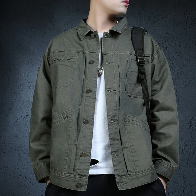 

Весенне-осеннее джинсовое пальто, мужская повседневная оснастка, новая тенденция, мужская куртка для пожилых людей, одежда, мужская куртка, модная