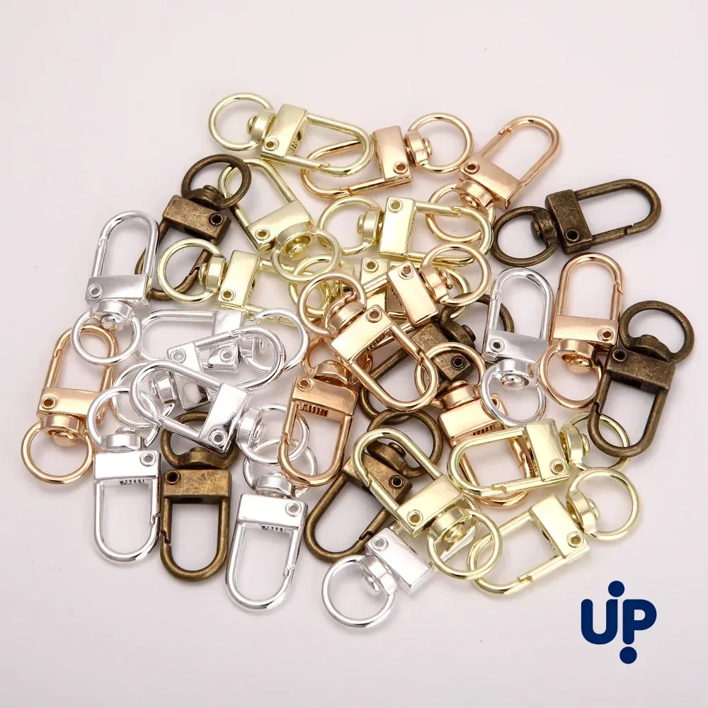 20pcs Silver Color Carabiner Clasp Key Chain Rotating Keyrings Metal Lobster Clasps Hooks for DIY Key Chain Bags Accessories ﻿