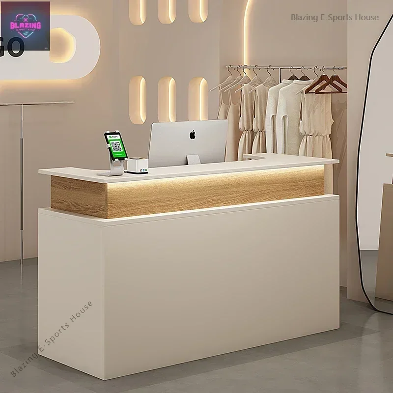 Display Counter Reception Desks Decoration Beauty Salon Reception Desks Design Luxury Mostrador Negocio Commercial Furniture