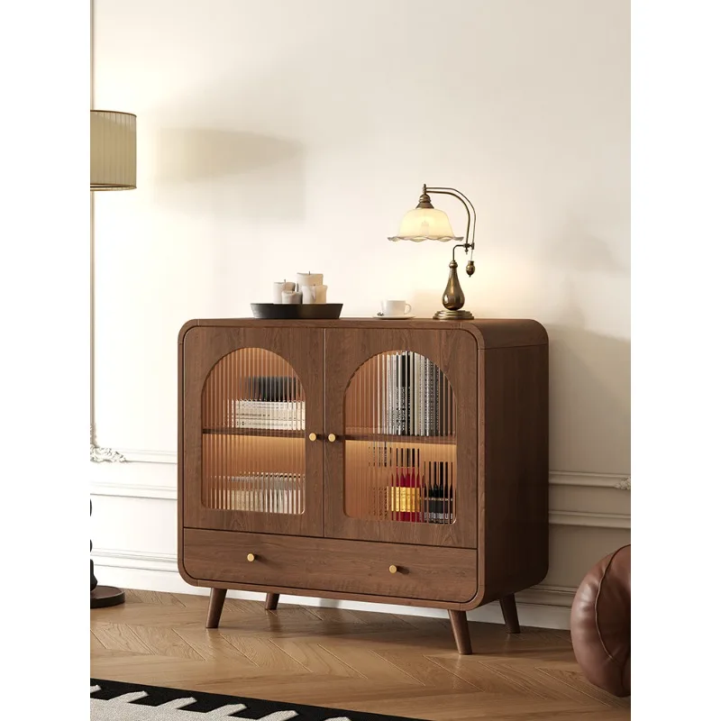 Retro style dining side chest, bedroom bedside storage low cabinet