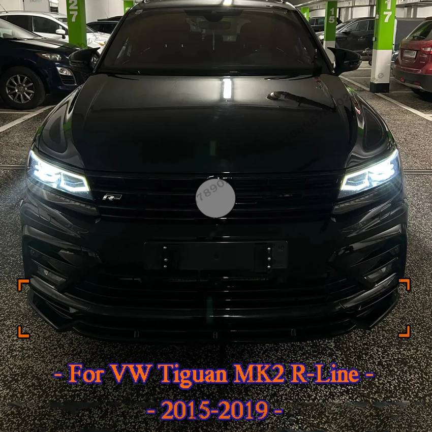 

For Volkswagen Tiguan MK2 R-Line 2017 2018 2019 2020 2021 3PCS Front Bumper Diffuser Lip Splitter Spoiler Protector Accessories