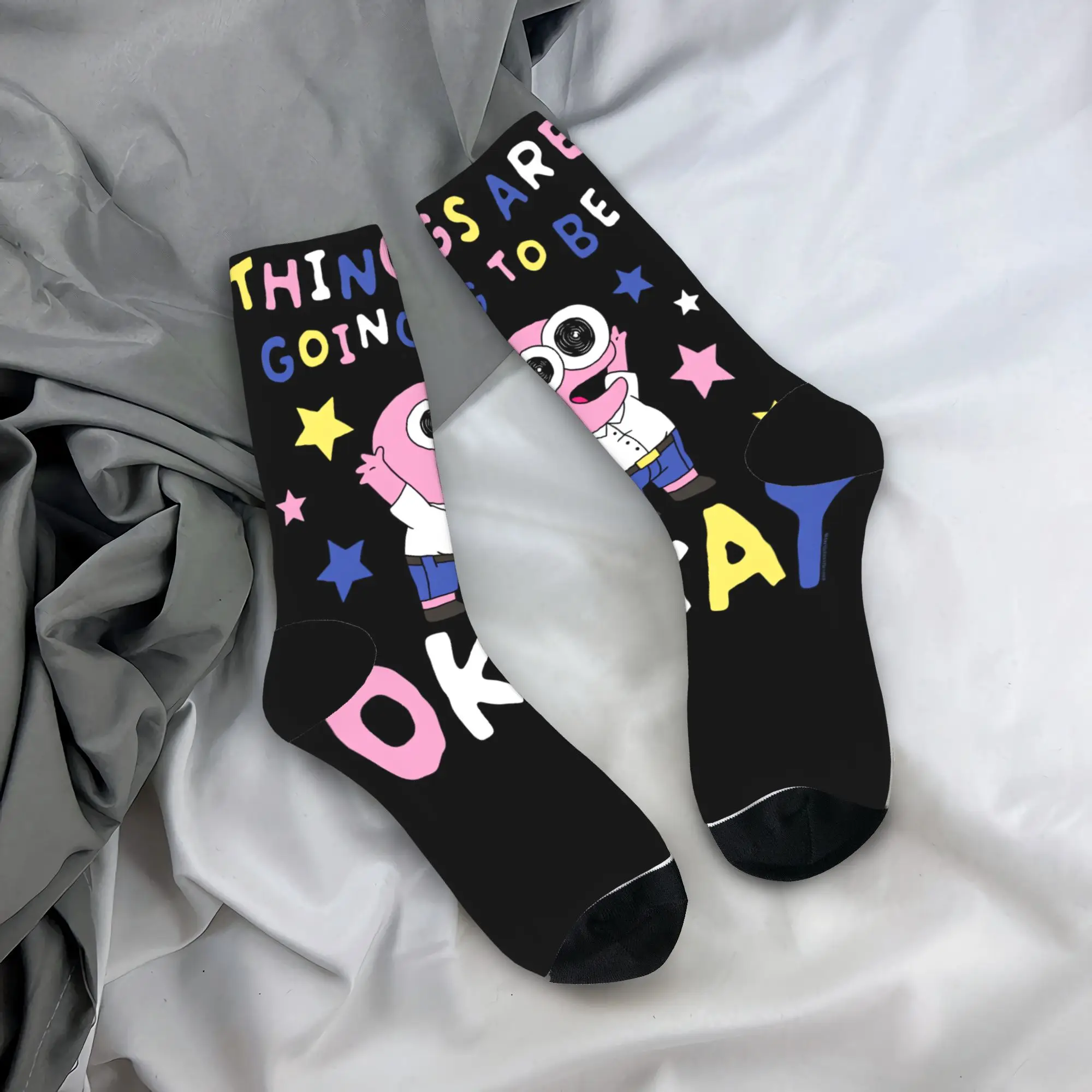 ถุงเท้าลายเพื่อนซิมป์ ถุงเท้าตลก ถุงเท้าผู้ชายคุณภาพสูง ถุงเท้าวิ่งฤดูหนาว ลายพิมพ์กันลื่น ของขวัญ