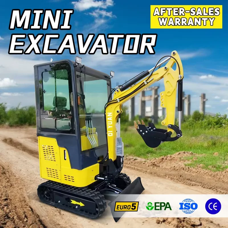 Mini escavatore sportivo personalizzato ad alta efficienza Mini escavatore da 1,2 tonnellate Fornitura in fabbrica Escavatore idraulico Isolamento invernale