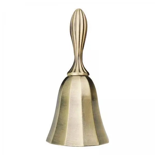Metal Antique Handbell Loud Retro Bell Desktop Vintage Reception Bell for Restaurant Serving Passing Dishes