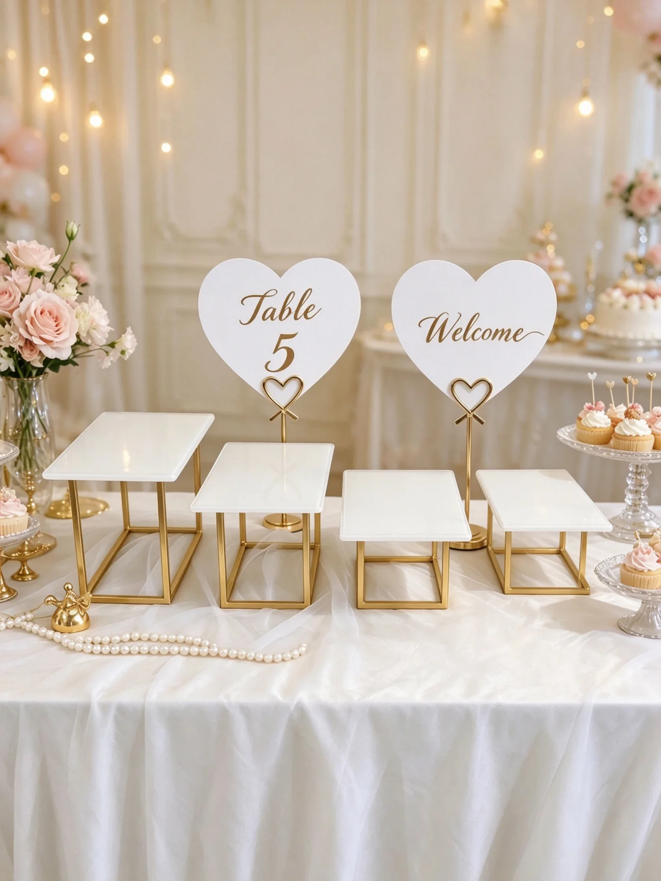 6PCS Cupcake Candy Bar Holder Buffet Display Rack Catering Supplies Cake Foods Stand for Wedding Birthday Party Decoration