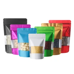 Stand Up Pouch Metallized Golden Red Green Blue Black Packaging Bag, resealable Standy ziplock Packing Bag For Small Business
