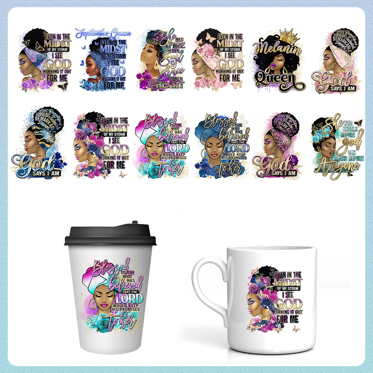 

DTF Sticker For Libbey Glass DIY Waterproof Design Simple For Coffee Mug Water Bottle Sticker