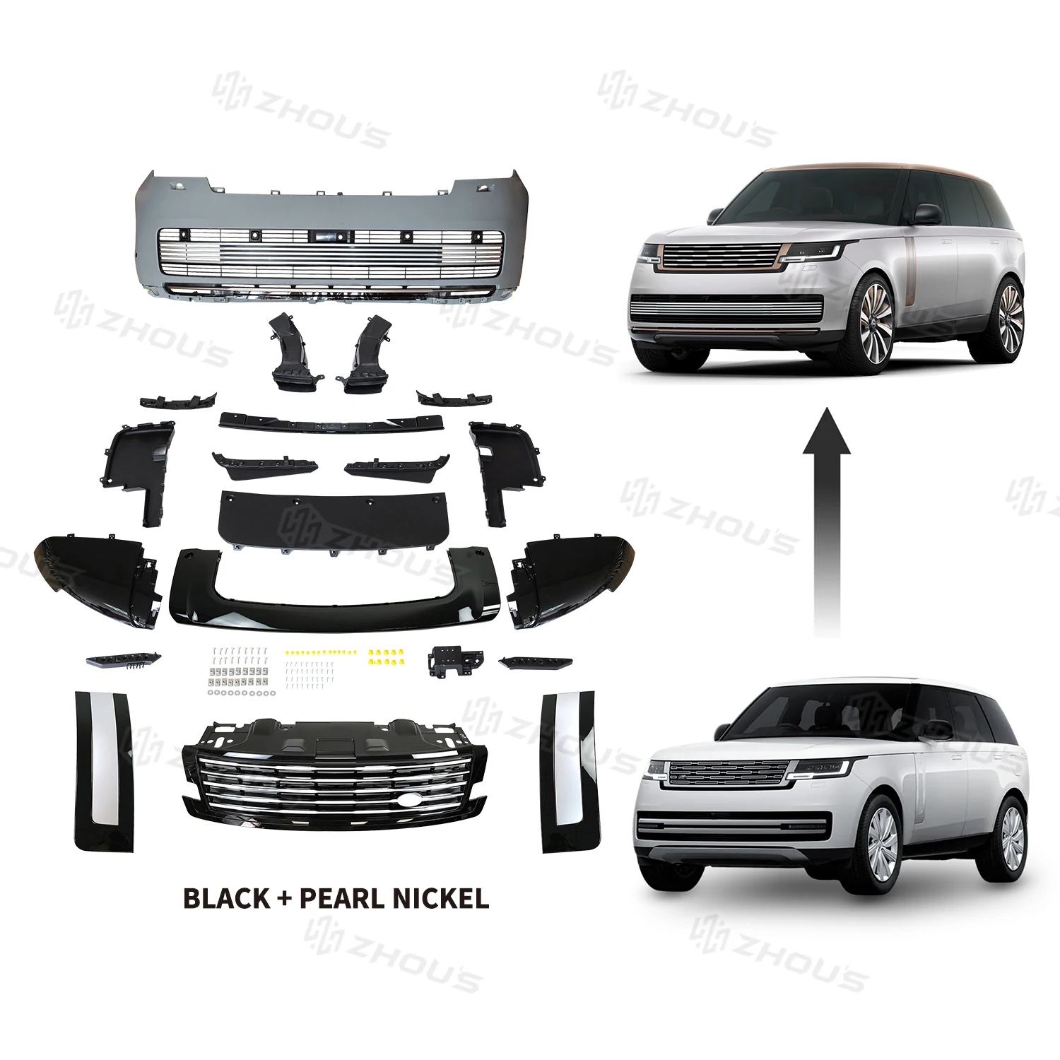 

Zhous Design, аксессуары для модификации автомобиля Sv Style, комплект кузова, решетка, передний бампер, детали в сборе для Rover Range Rover Vogue 2023