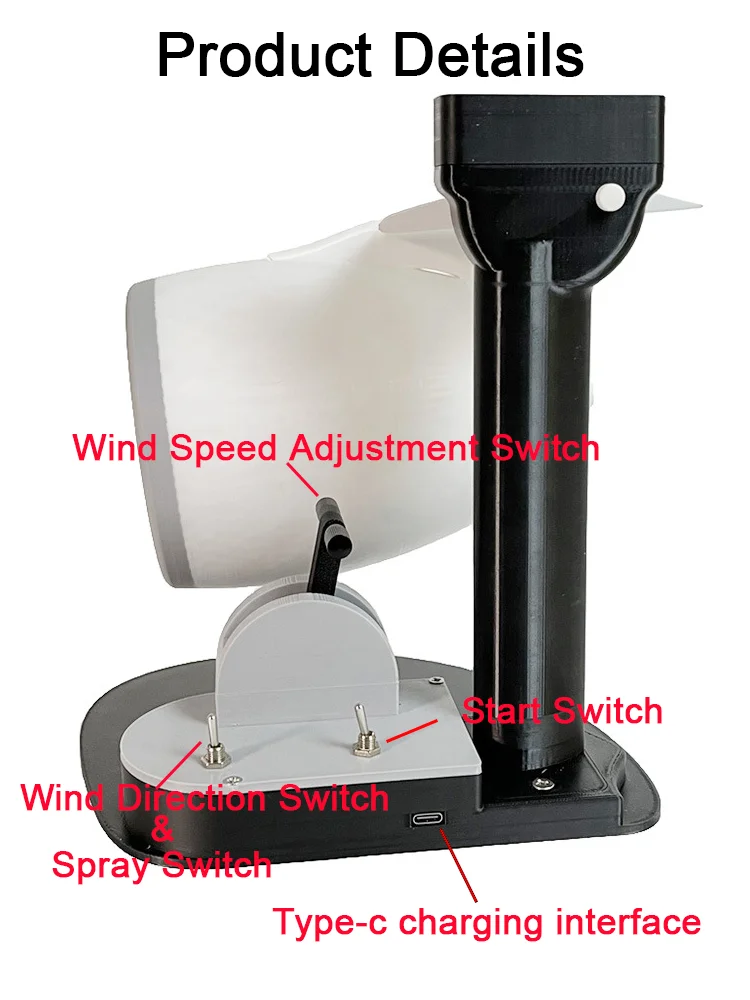 Imagem -02 - Criativo Turbo Desktop Fan Atualizado Modelo de Motor Turbofan Ventilador Usb com Luz Vermelha Cauda Chama Dispositivo de Atomização Nikolatoy