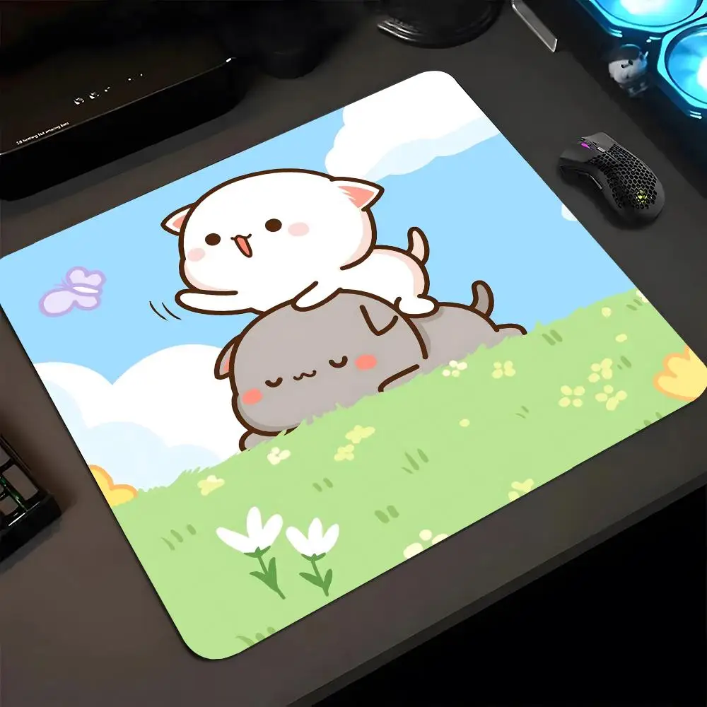

Peach Mochi Cat Mouse Pad 18x22cm Small Rug Keyboardpad Lock Edge Deskpad kawaii Desktop Protection Mats