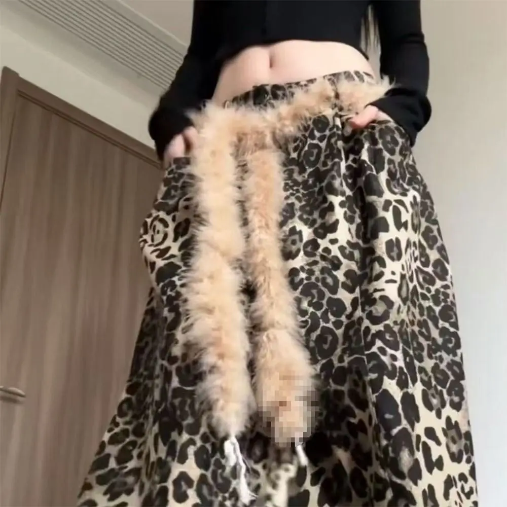 

Jeans Pants Decor Super Soft Punk Fur Belt Y2K Fluffy Soft Plush Belt Warm Plush Waist Chain Street Dance Accessory