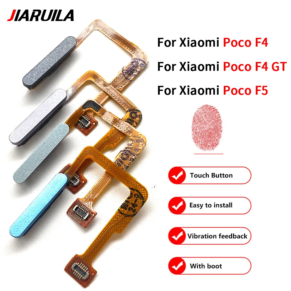 10Pcs，New For Xiaomi Poco F4 GT F5 Fingerprint Reader Touch ID Sensor Return Key Home Button Flex Cable