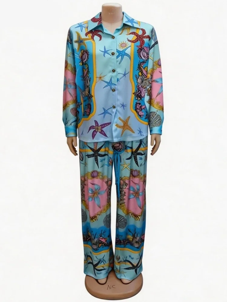 2 Piece Women Sets Dashiki African New Arrival Summer Autumn Matching Sets Two Pieces Sets Tops And Pants Suits Outfits Clothing