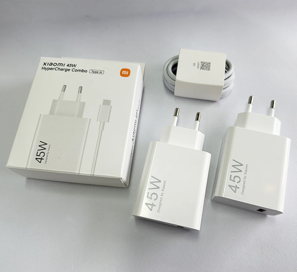Cargador Original Xiaomi Redmi de 45W, Adaptador de Carga Rápida EU de 33W 18W 27W, Cable Tipo C, Mi Poco M7 X7 K40 Note