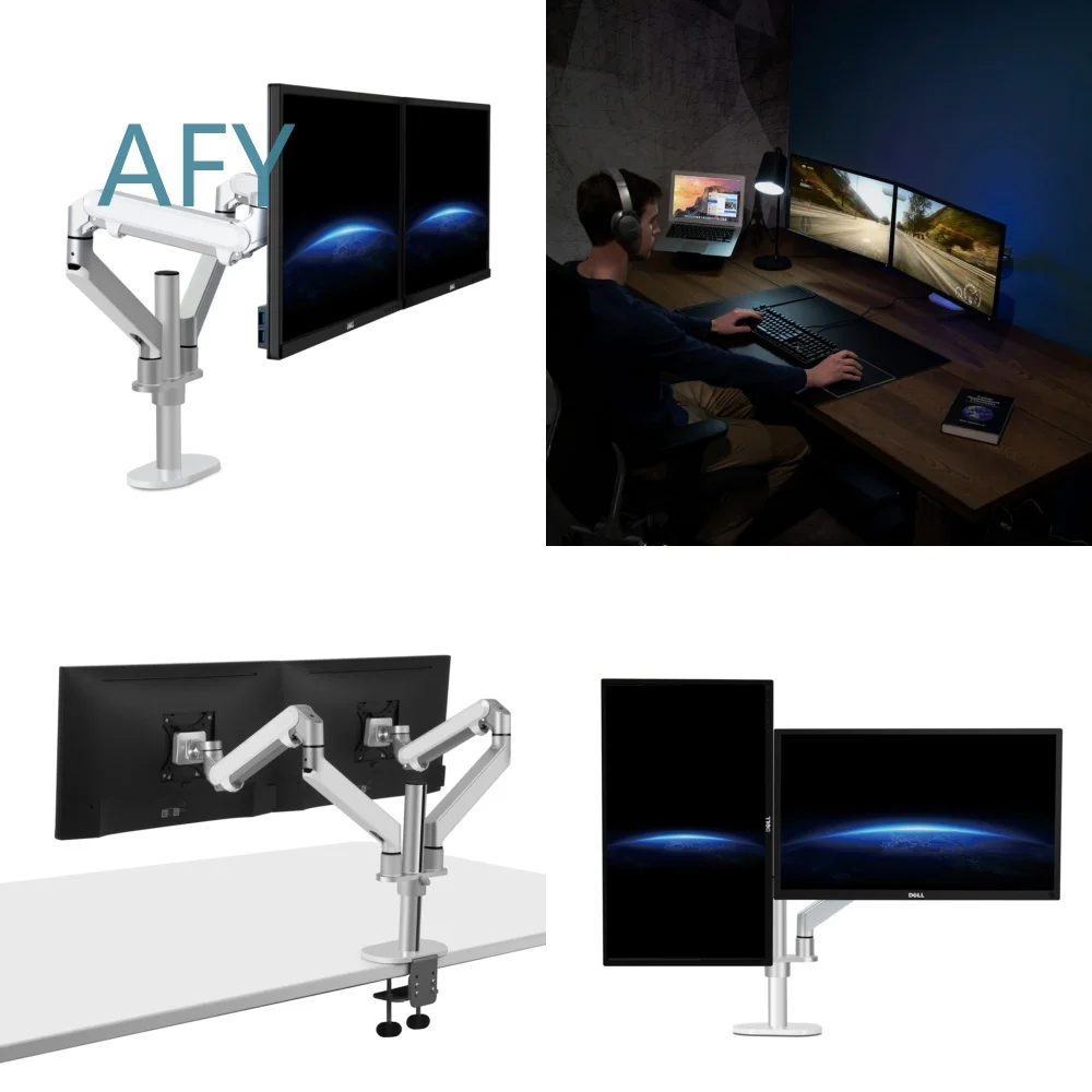 New Adjustable Laptop Stand Keyboard Tray Desktop Rotating Monitor Mount for Notebook Computer with Built-in Cooling Fan and