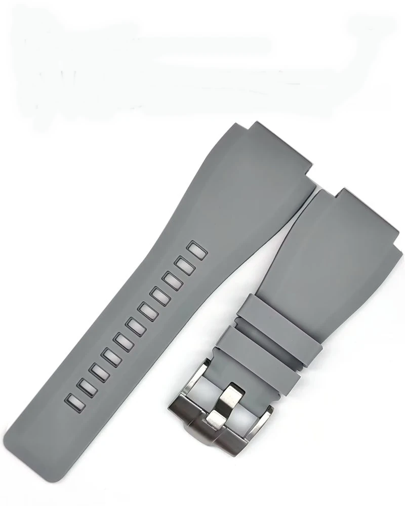 男性用防水ラバーウォッチストラップ,交換用ブレスレット,BR-01およびBR-03シリーズ,24x35mm,オレンジとグレー