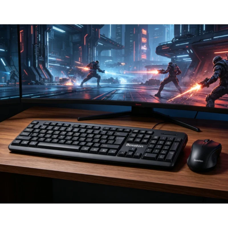 BIOJEE T18 Wired Gaming Office USB Keyboard And Mouse Set Compact Edition for Computer Accessories view 5