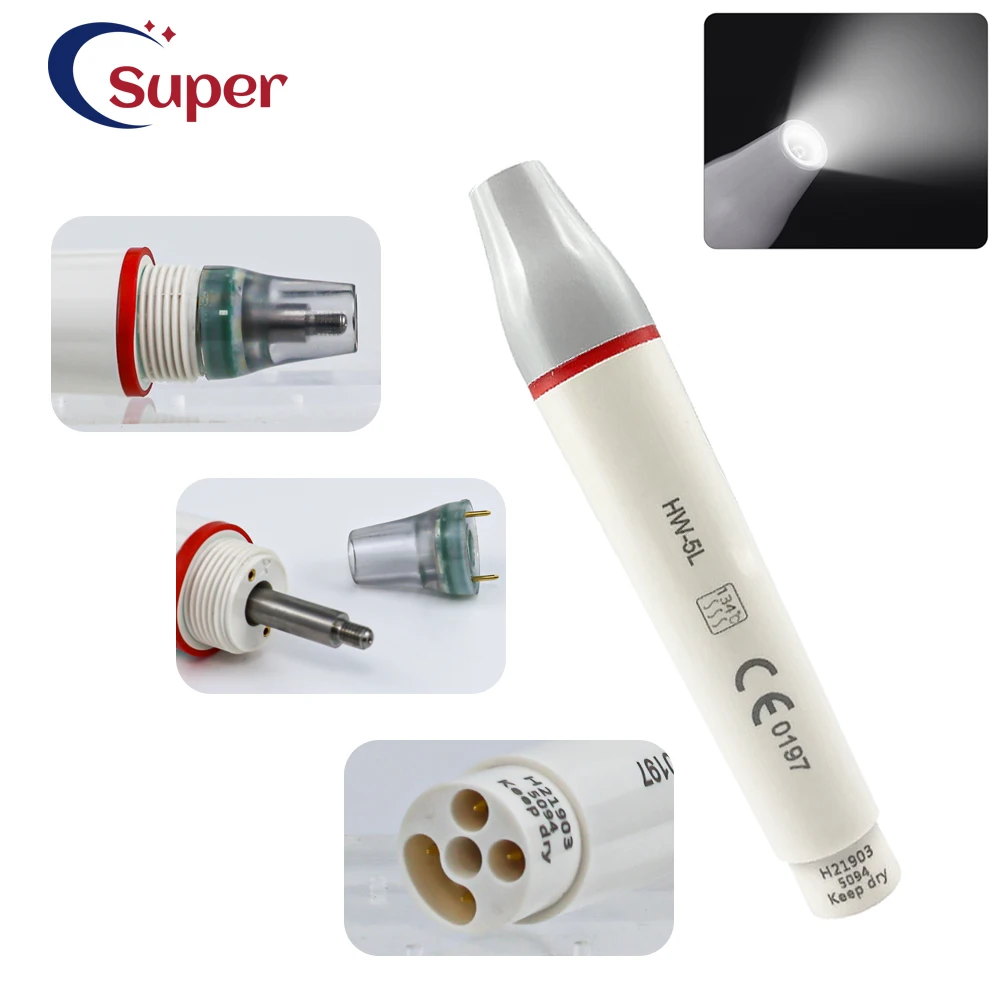 Dental Detachable Ultrasonic Scalers with LED Light Handpiece HW-5L fit W**dpecker E*S  Scaling Tips dentistry tool