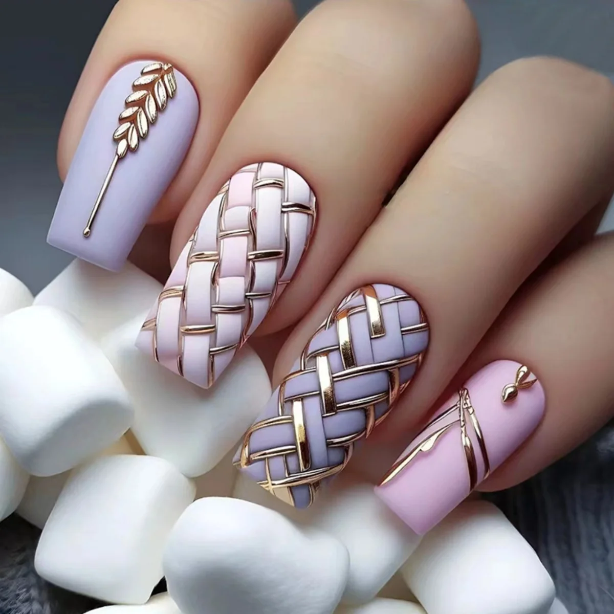 24 pçs branco wearable unhas falsas terminado longo design quadrado ballet imprensa em unhas arte simples conjuntos de unhas falsas com cola geléia