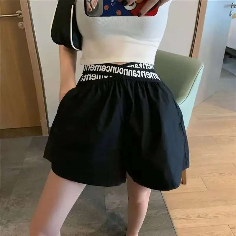 Wide High Waist Female Short Pants Jorts Women\'s Shorts To Wear XL Youthful Aesthetic Y2k Harajuku Classic Japanese 2000s Style