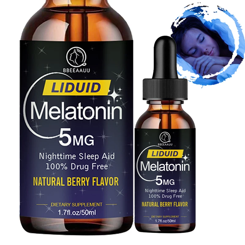 BBEEAAUU Adult Melatonin Sleep Supplements Help Sleep Improve Sleep Quality Sleep Better Reduce Insomnia Time