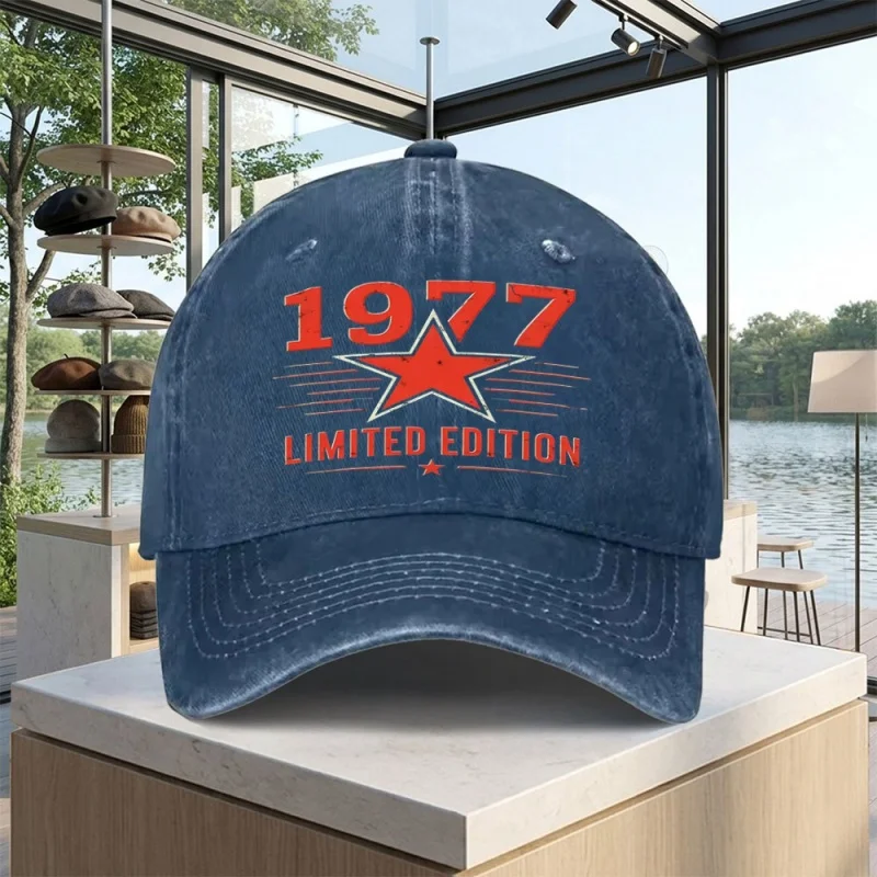Unisex 1977 Limited Edition Baseball Cap, Running Cap, Visor, Suitable for Golf, Driving, Fishing, Outdoor Sports