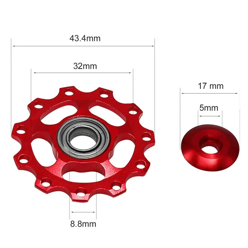 Boteyle 11T Jockey Wheels Derailleur Pulley Wheels Alloy Bicycle Rear Derailleur Pulley Ceramic for MTB Shimano Mountain Bike