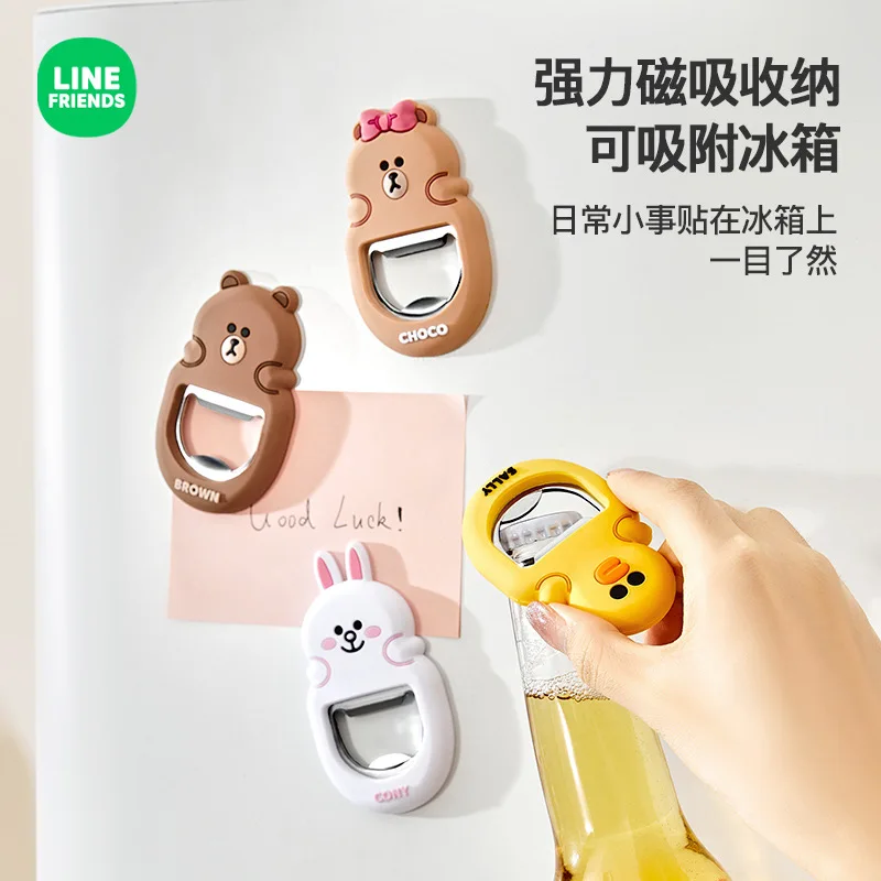 1Pc Anime Brown Bear Sally Choco Cony Kawaii Beer Bottle Opener Fashion Creative Multifunctional Refrigerator Magnet Decor Gifts