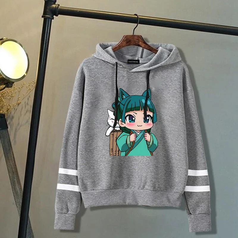 جديد يوميات الصيدلية MAOMAO لطيف طباعة مقنعين موضة النساء الرجال شريط البلوز كم طويل بلايز عادية Harajuku هوديس #5