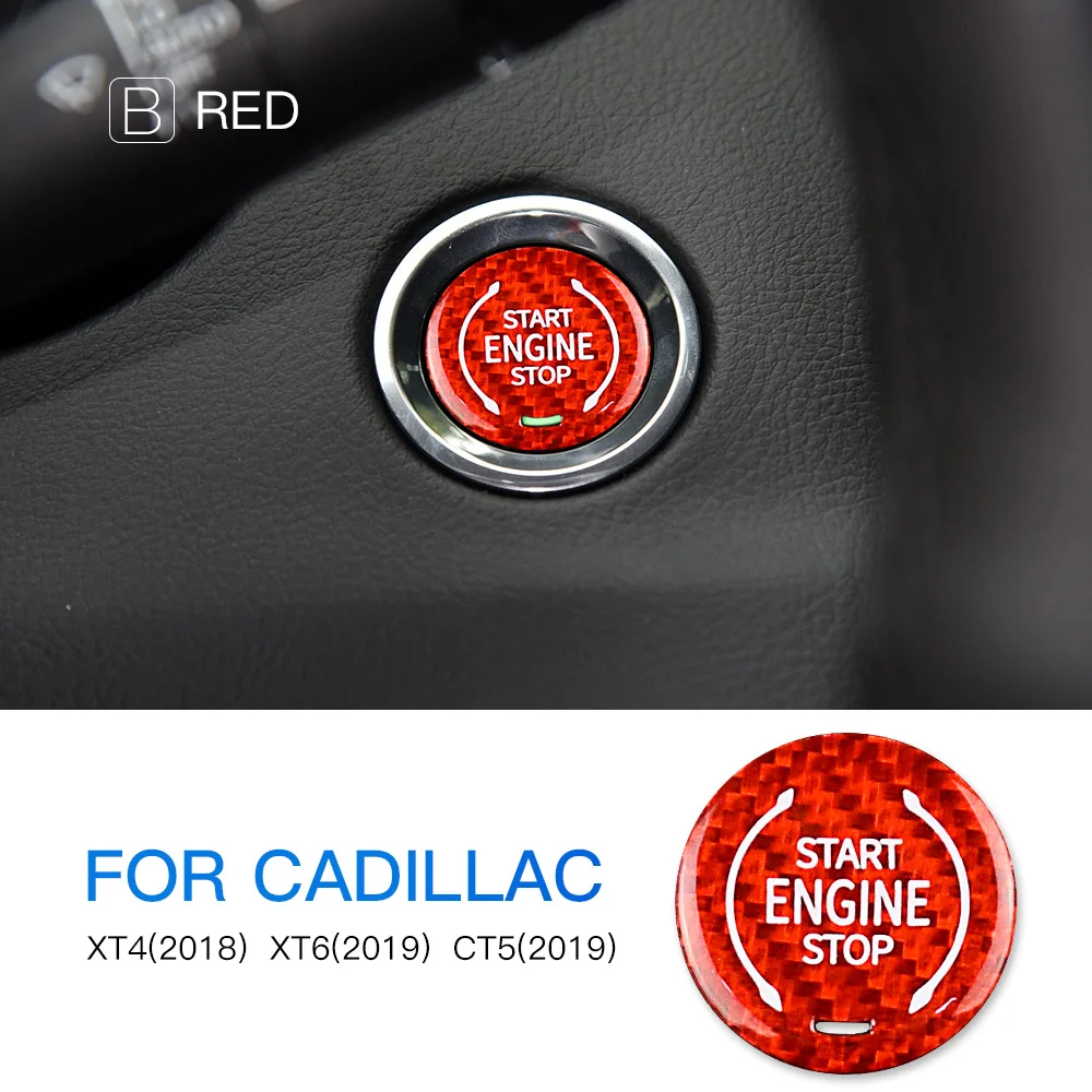 

Carbon Fiber Engine Start Button Trim Sticker Cover Protector For Cadillac 097 2020 2021 Corvette C8 Interior Car Accessories