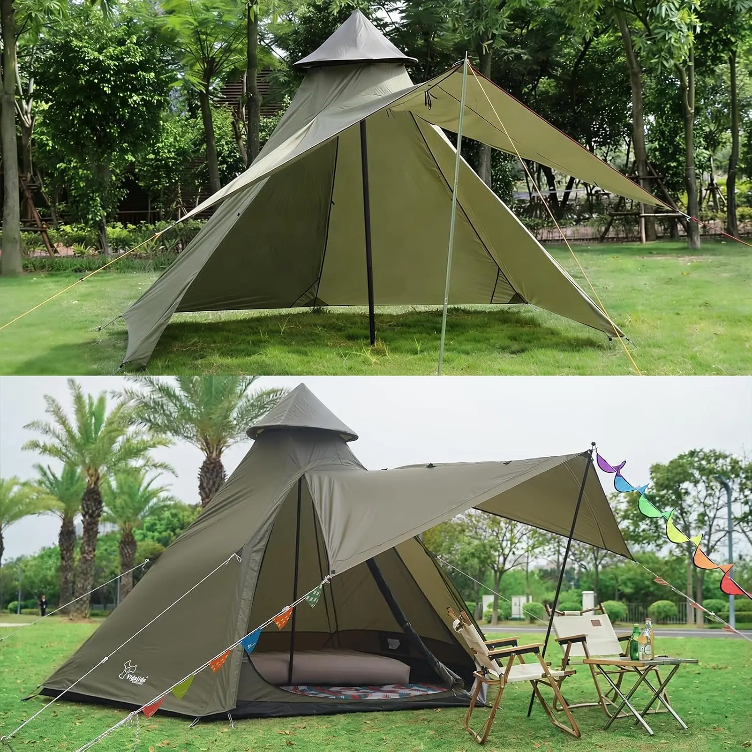Dome Camping Tent 5 To 6 Person 4 Season Family Outdoor Tent Waterproof Anti UV Windproof 12x10x8