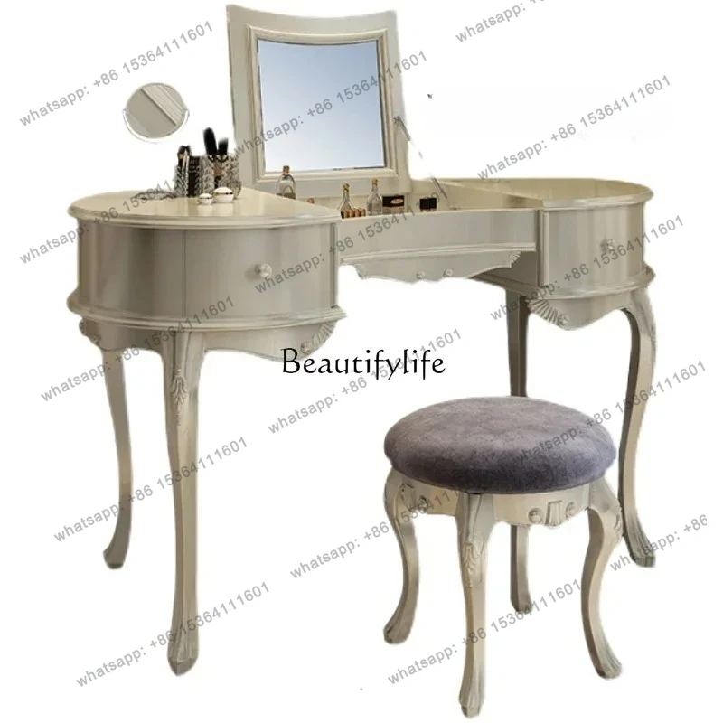 

05-yj15 European neoclassical dresser French light luxury bedroom storage integrated dressing table small apartment desk