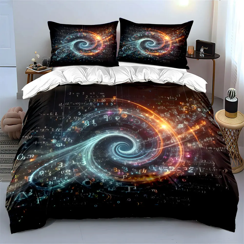 Science Fiction Tech, Math, and Digital Vortex Print Soft Comfortable Duvet Cover Bedding Set Included 1Duvet Cover 2Pillowcases