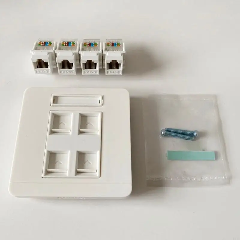 E1PF 암컷 대 여성 CAT6 RJ45 LAN 페이스 플레이트 86x86mm 인터넷 플러그 아울렛 TOOLLESS