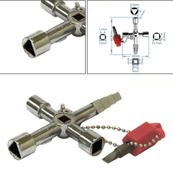 4 Ways Multifunction Triangle Wrench Key Plumber Keys Triangle For Gas Electric Meter Cabinets Bleed Radiators