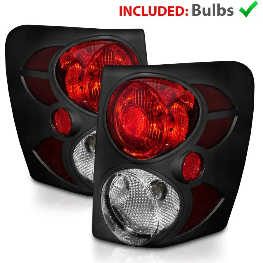 مجموعة مصابيح خلفية بديلة للفرامل ثلاثية الأبعاد باللون الأسود مع لمبة متضمنة لسيارة جيب جراند شيروكي 9904 مثالية لتعزيز الرؤية