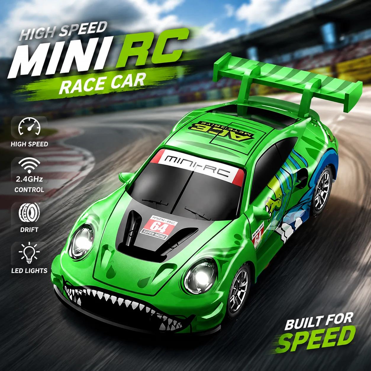 Luckyplay Scy 64001 1 64 4wd Drift Rc Car 2 4g High Speed Remote Control Mini Racing Model With Led Light Desktop Alloy Vehicle