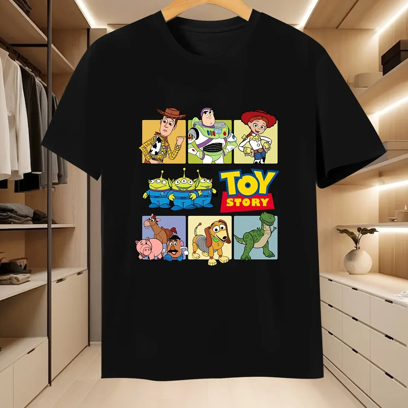 

Toy Story Graphic Printing Summer Autumn Winter Cotton Men's and Women's T-Shirts Short Sleeves Luxury Outdoor Sports Brand