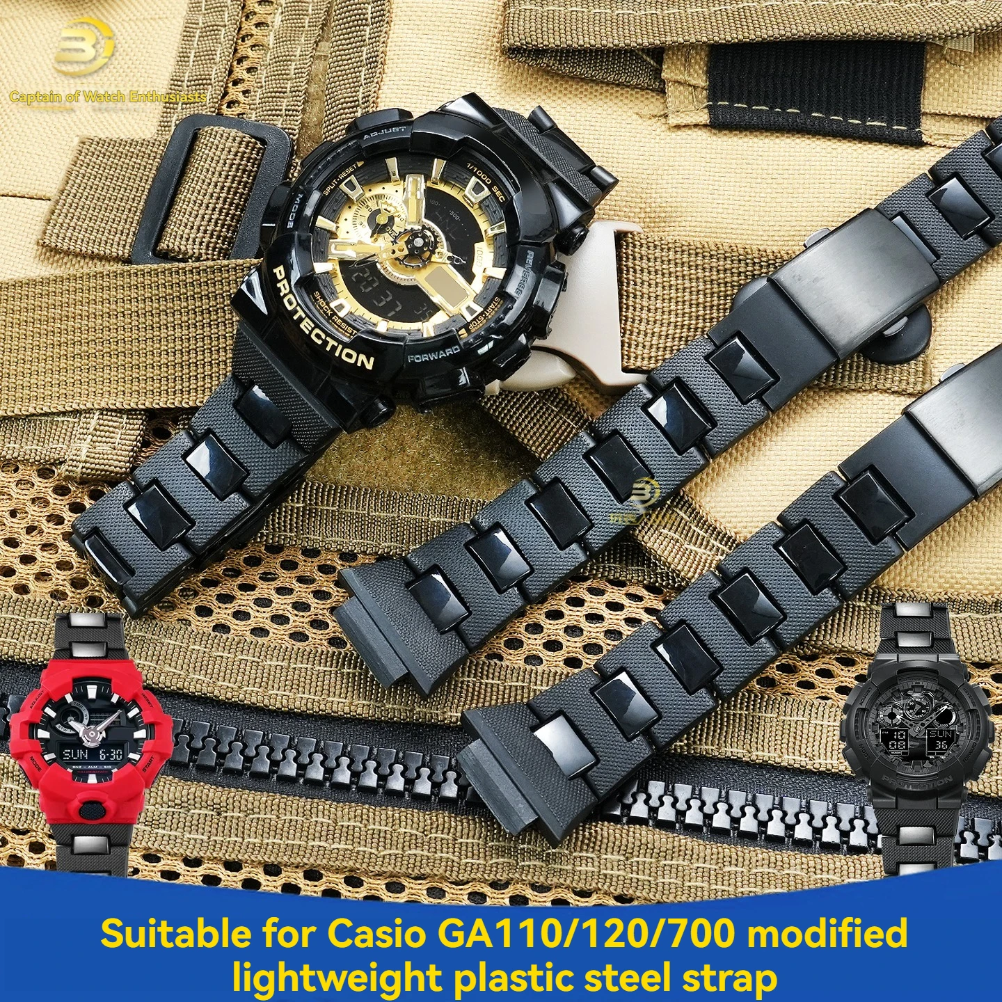 For Casio Watch GA110/100/120 GA700/400 GBX100 DW5600 Modified Lightweight Composite Plastic Steel Watch with Sports Chain man