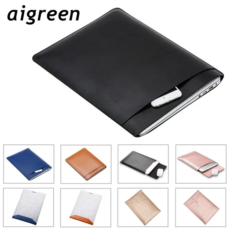 

Брендовая сумка для ноутбука из искусственной кожи Aigreen, чехол для MacBook Air Pro Retina M1, 11,12,13 дюймов, ноутбук, планшетный компьютер, ПК, Прямая поставка