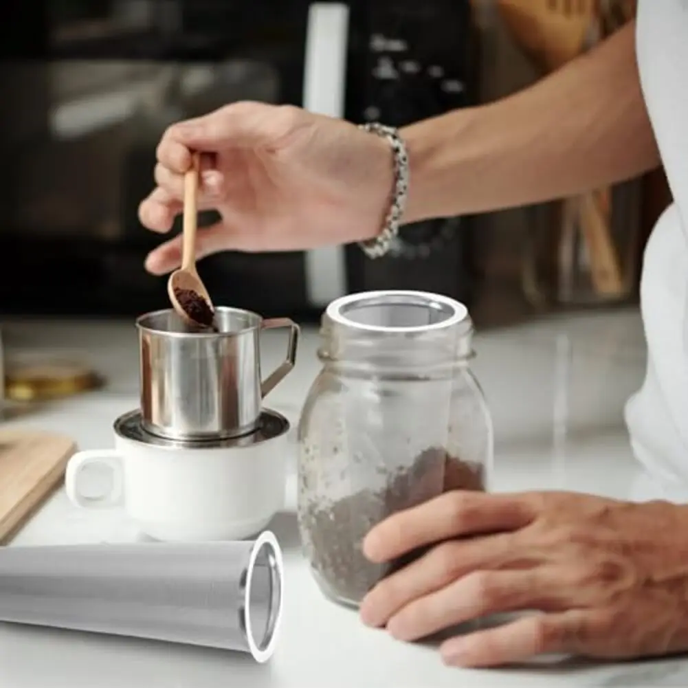 For Home Brewing Cold Brew Filter Ultra-Fine Mesh Compatible With Wide Mouth Jars Bar Accessory 304 Stainless Steel