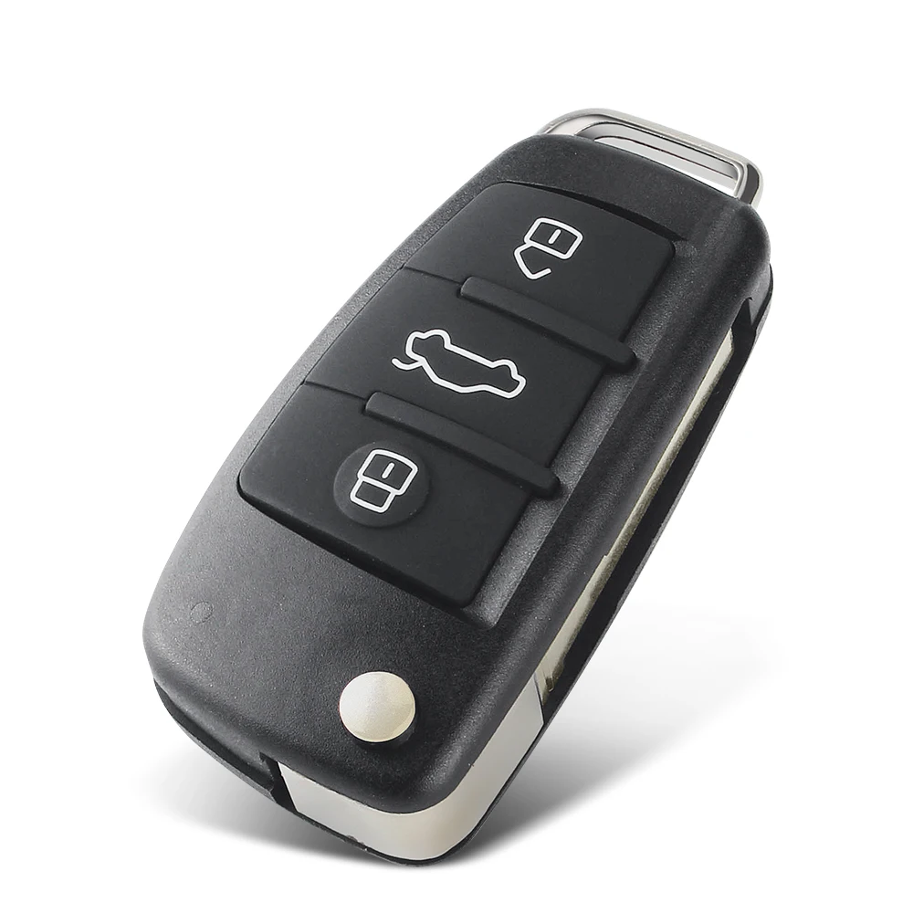 KEYYOU 1 pz 3 pulsanti pieghevole portachiavi per auto a distanza Shell Fob per Audi A2 A3 A4 A6 A6L A8 Q7 TT portachiavi di ricambio