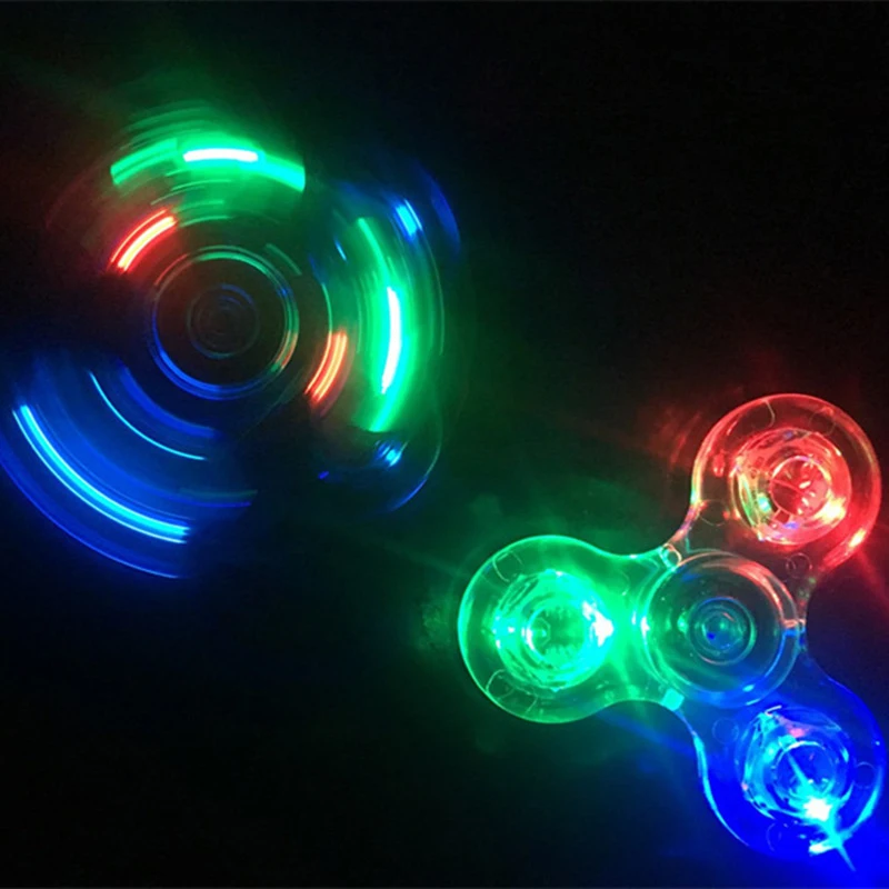 LED Farbiger Leuchtender Fidget Spinner Transparenter Leuchtender Handspinner Fingerspitzen-Gyroskop Finger Stressabbau Spielzeug Geschenke – Detail 7