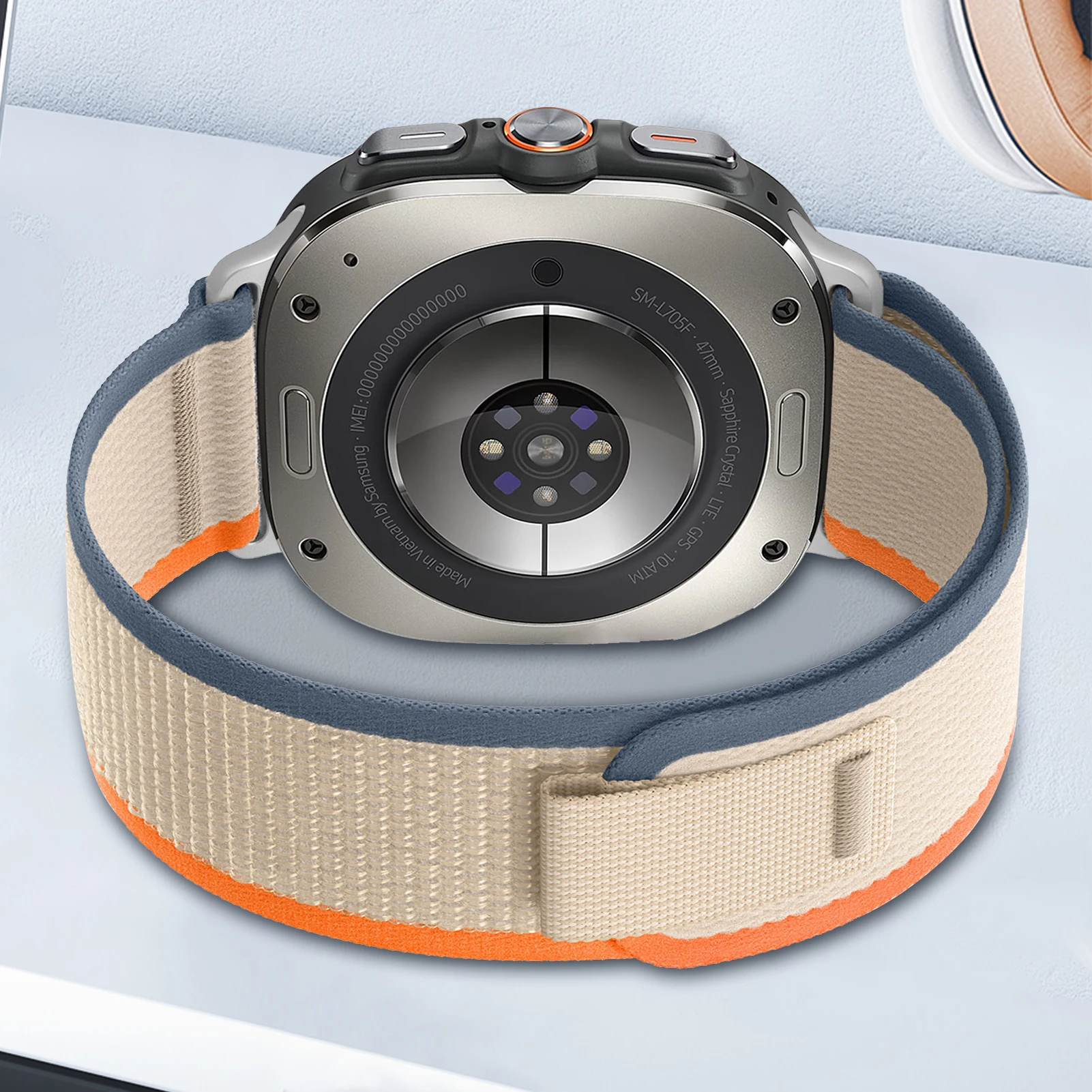 Nylonarmband für Samsung Galaxy Watch Ultra, 47 mm, Zubehör, Trail-Loop-Armband mit Klettverschluss, Samsung 47 mm Armband