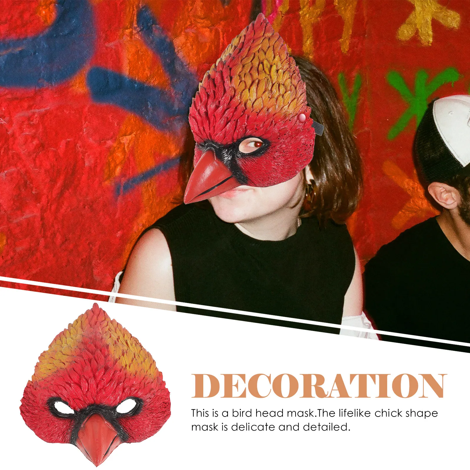 1Pcs Animal Head Mask Bird Shape Realistic Face Cover Masquerade Festival Dance Performance Role Play Photo Prop Lightweight
